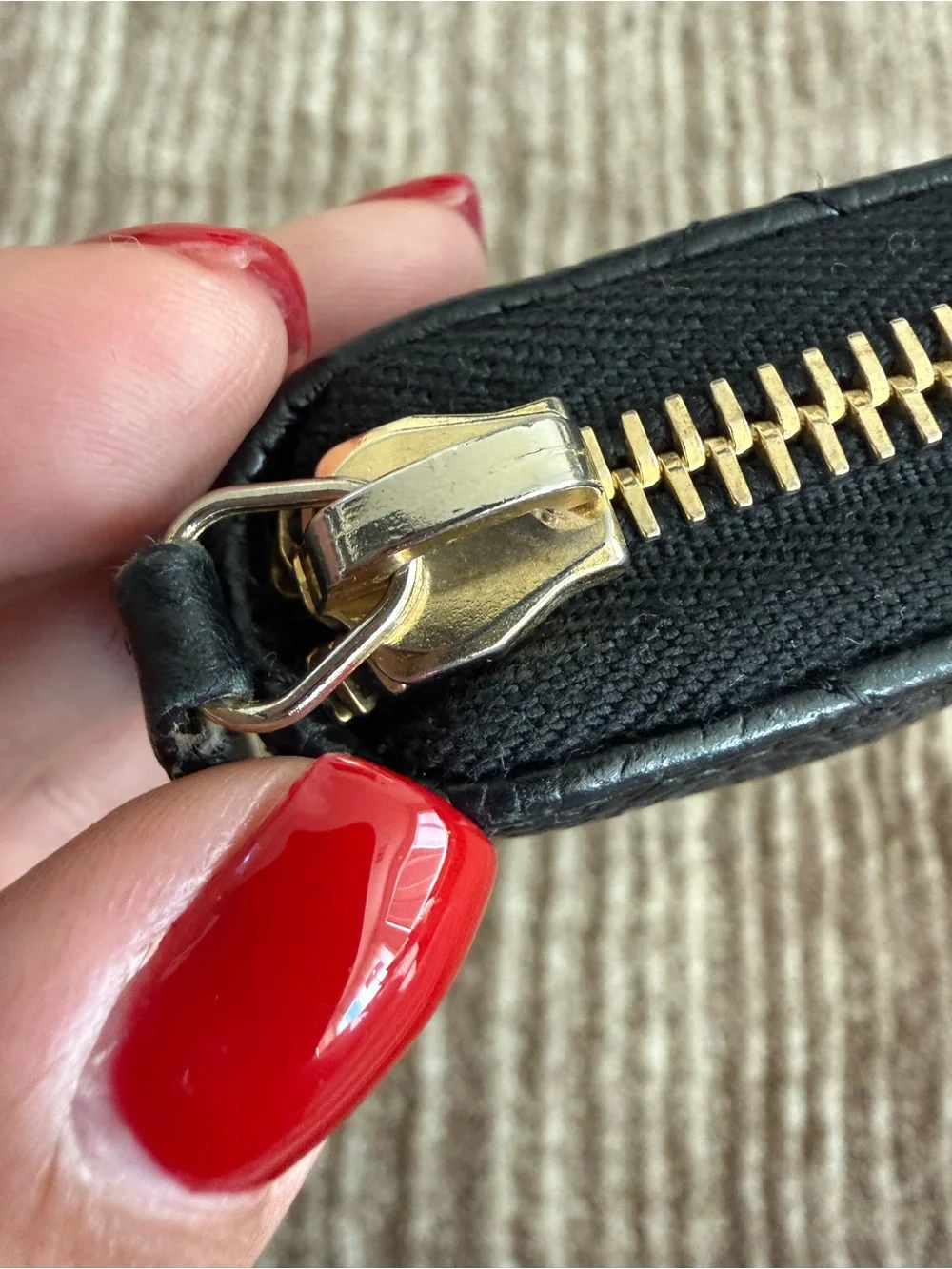 Chanel Black Quilted Caviar Zip Around Wallet - PRICE FIRM